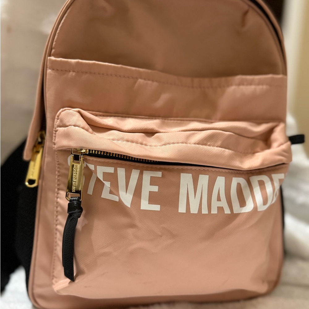 Steve Madden Pink Backpack with Gold Accents